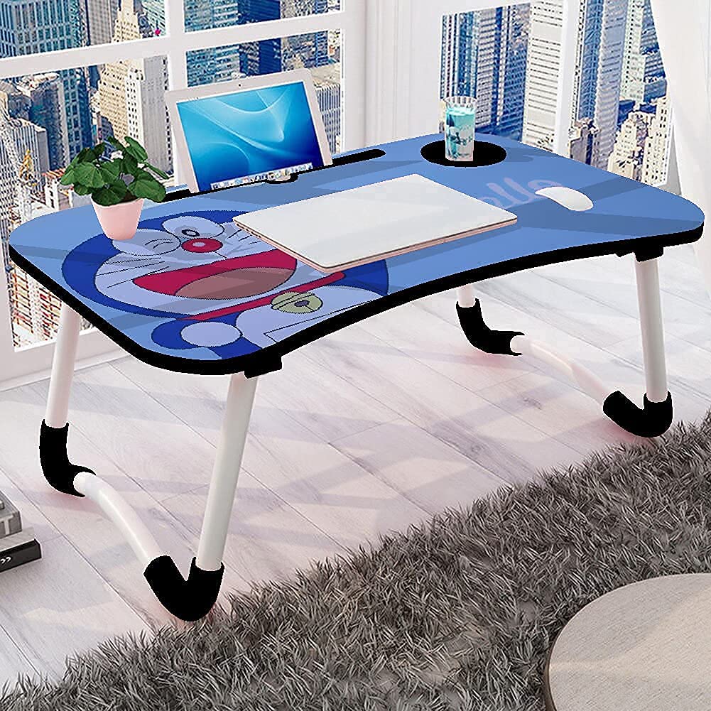 YOZONKY Foldable Laptop Snow Doremon Printed Kids Study Table for Children Bed Table for Breakfast, Kids Activity Table with Tablet Stand and Cup Holder, Blue, Standard (B09DD4VFQZ) Amazon Price History, Amazon Price Tracker