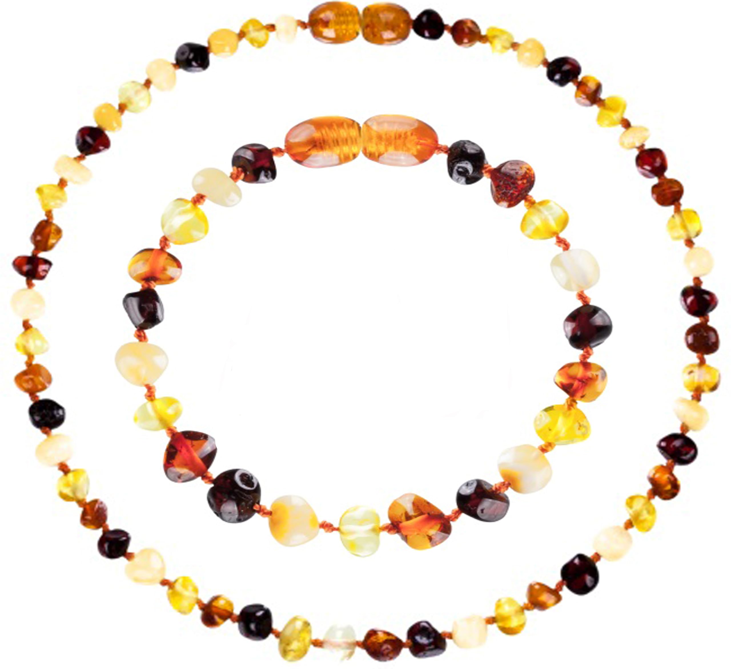 Baltic Amber Necklace and Amber Bracelet - Natural Amber from Baltic Region (13in. and 5.5in.)