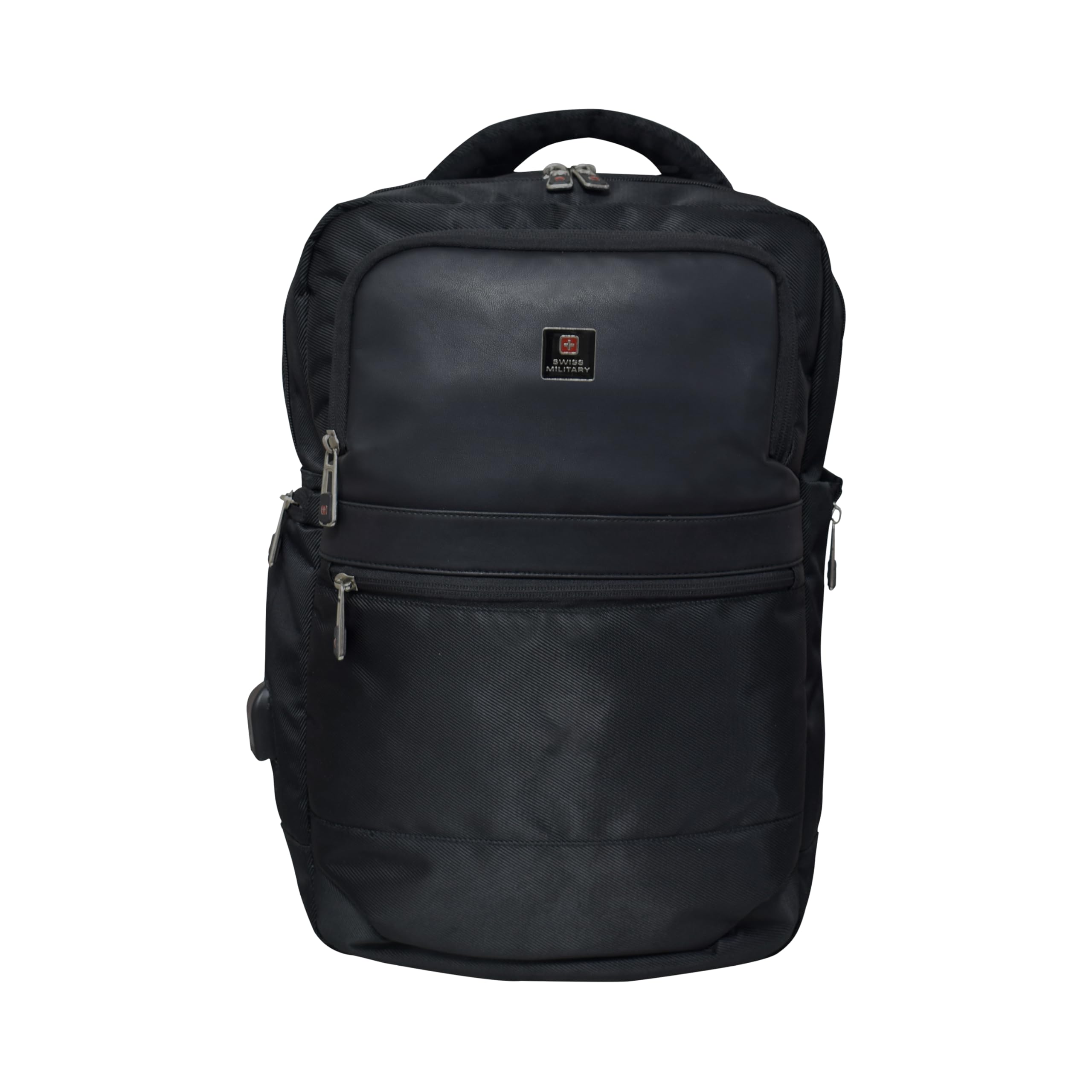 Swiss Military Blackjack Black Laptop Backpack with Quick Access Pockets, USB Charging Port & Luggage Trolley Strap, 22 LTR (B0D3F8Y5FW) Amazon Price History, Amazon Price Tracker