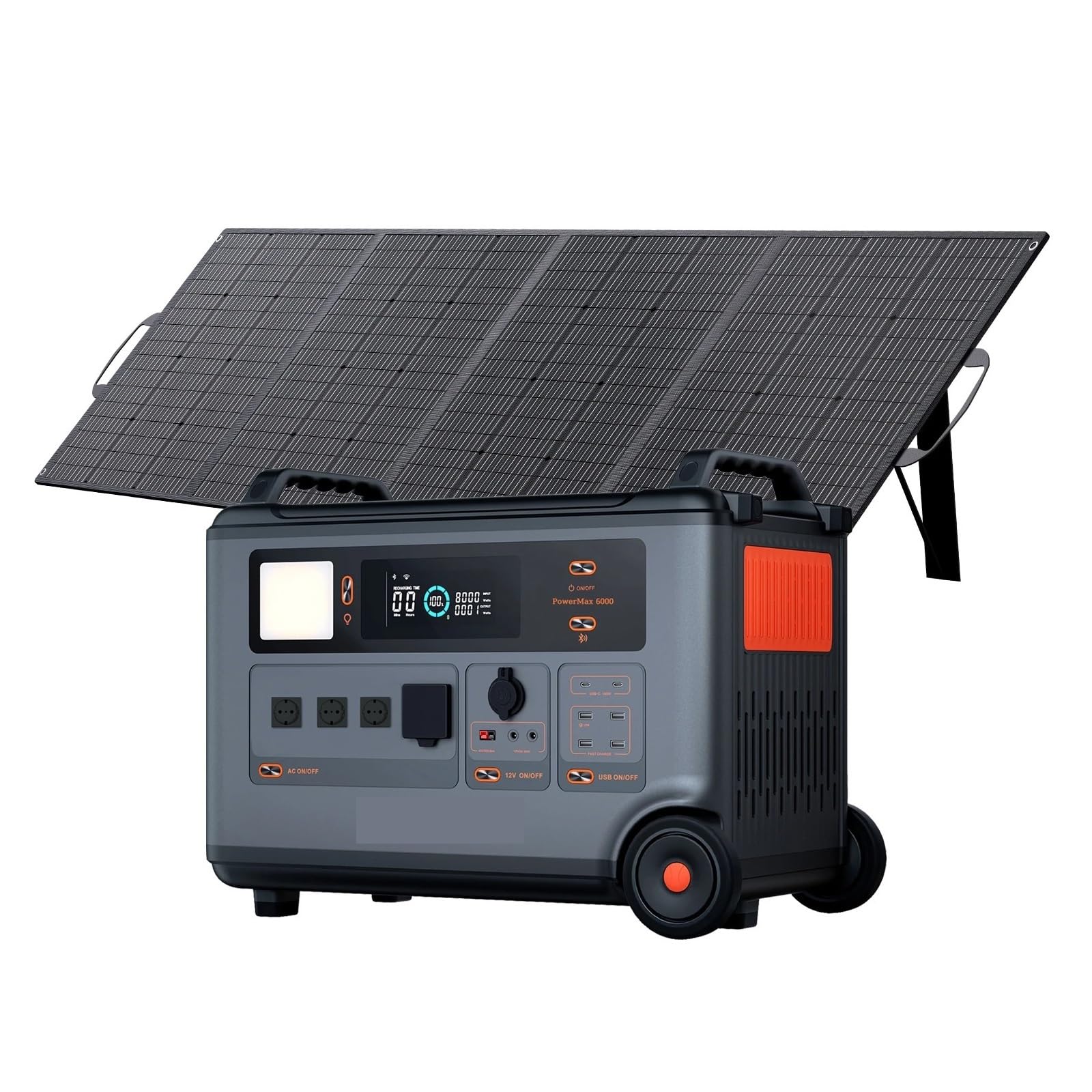 Wafohsr Oscal 6000+400W 6000W Portable Power Station 3600Wh Outdoor Generator With 1/2 Pc 200W 400W 500W Folable Solar Panels Optional For Home Rv Lightweight Portable(Oscal 6000+400W)