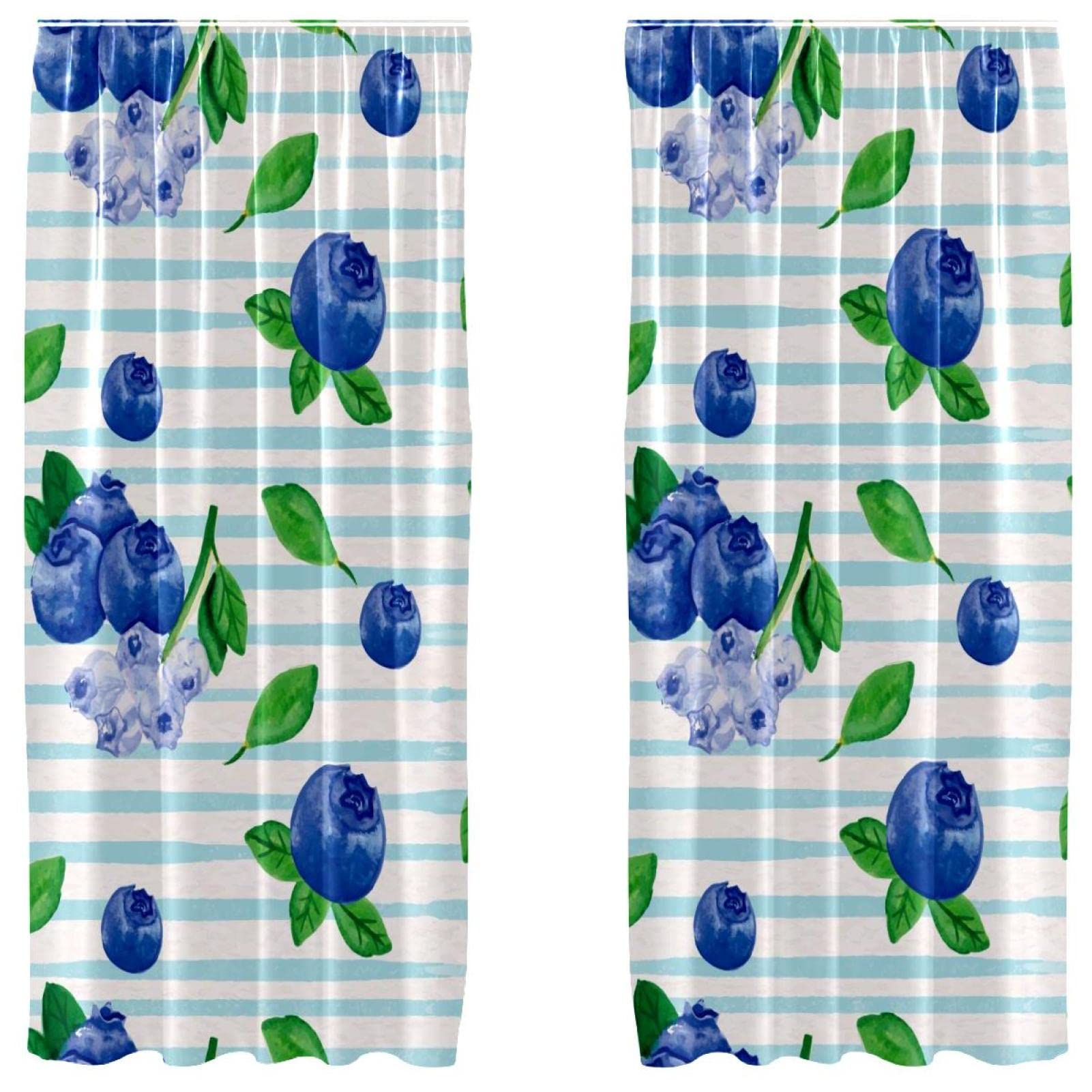 Cortinas florales azules de acuarela para renovar el salón con estilo opaco