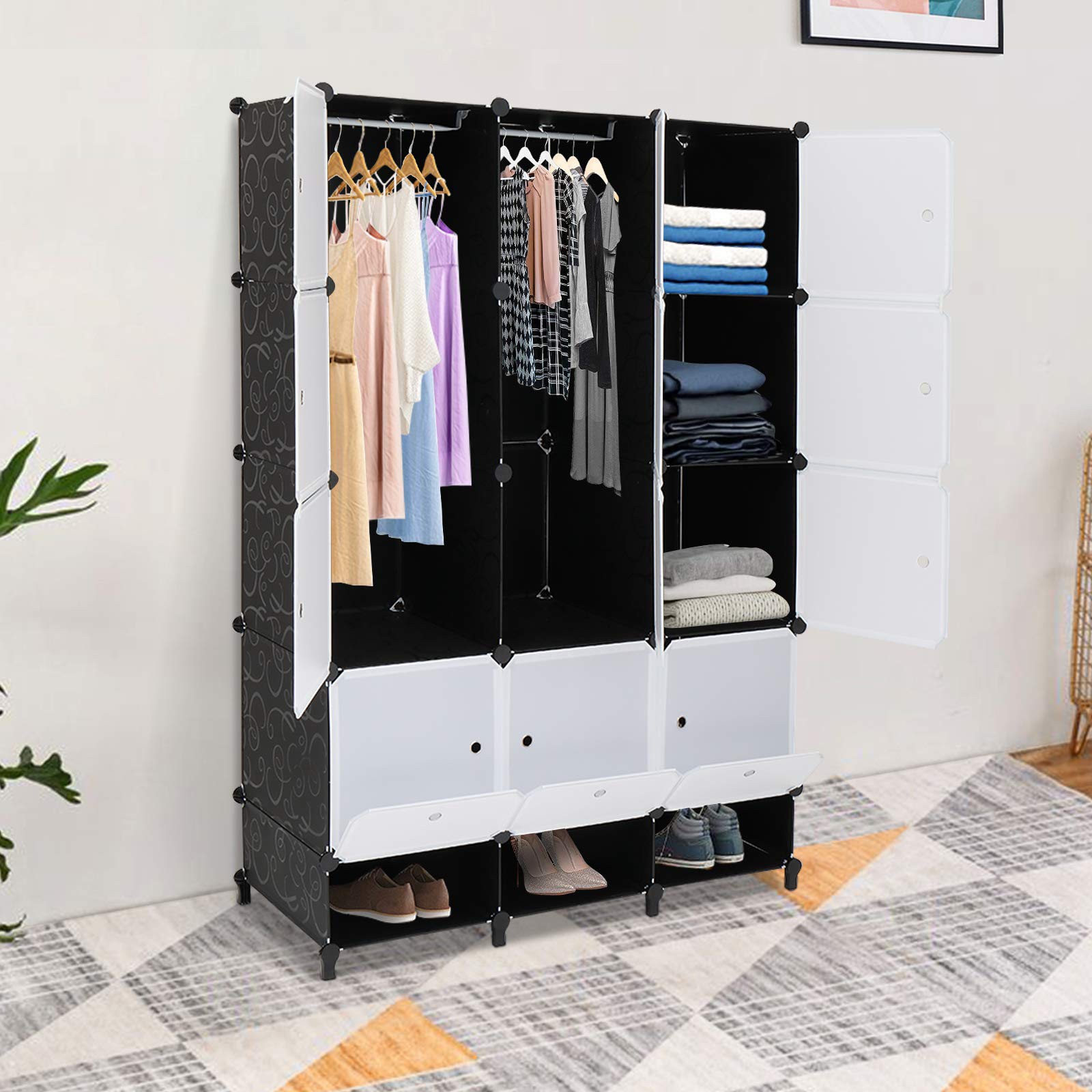VINGLI Cube Storage Organizer, Plastic Closet DIY Plastic
