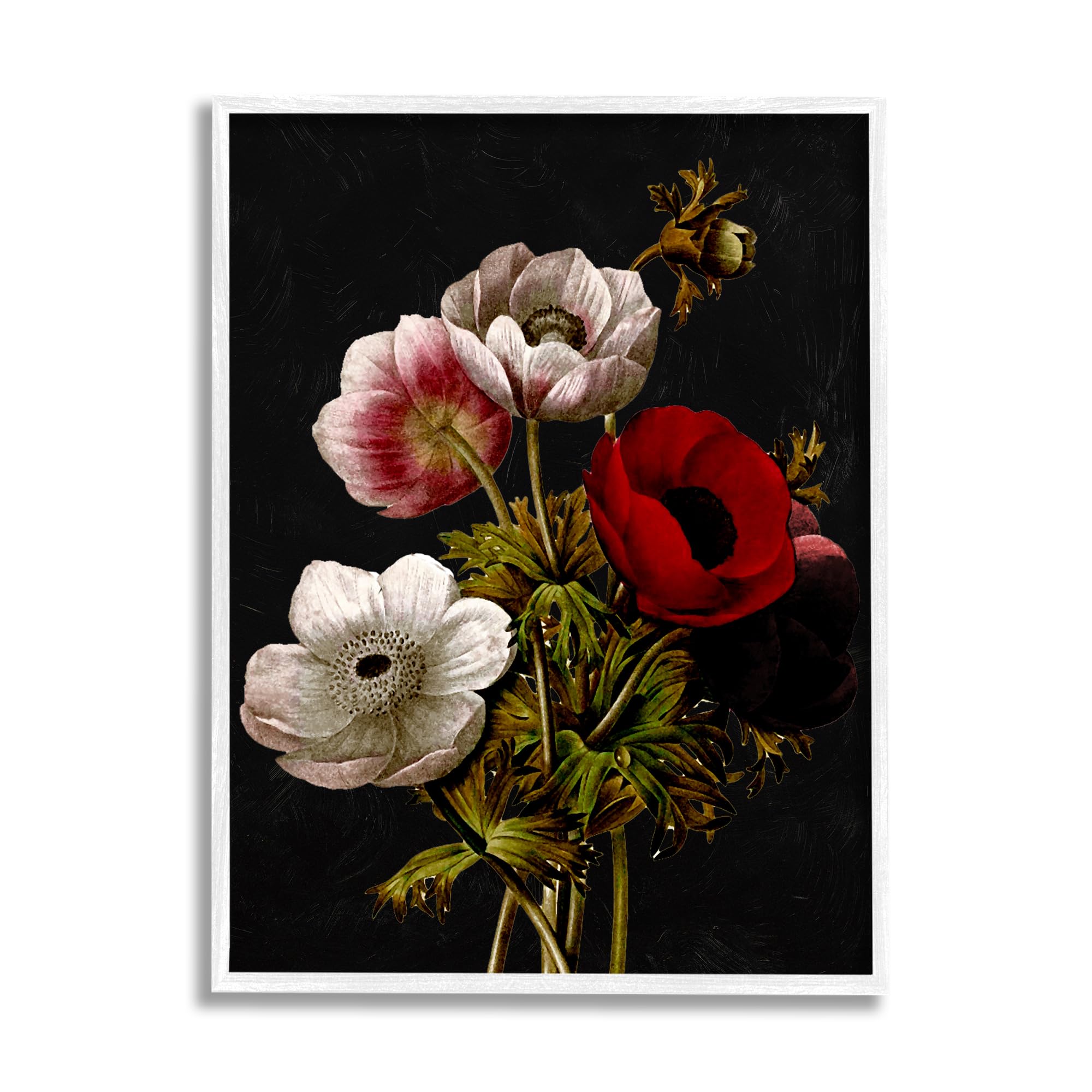 Stupell Industries Vintage Poppy Bouquet Framed Giclee Art by Piddix