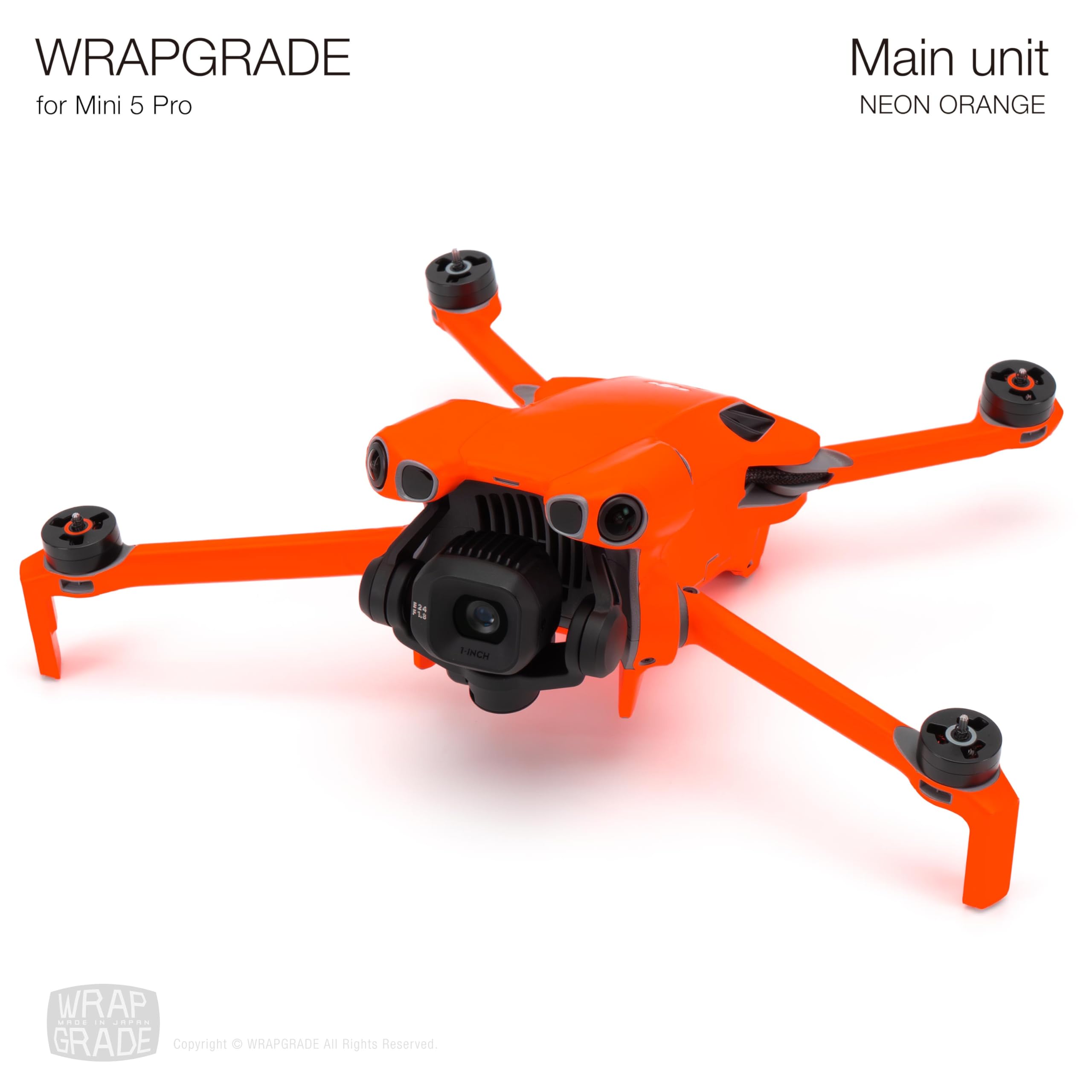 WRAPGRADE adesivi compatibili con DJI Mini 5 Pro (Neon Orange)