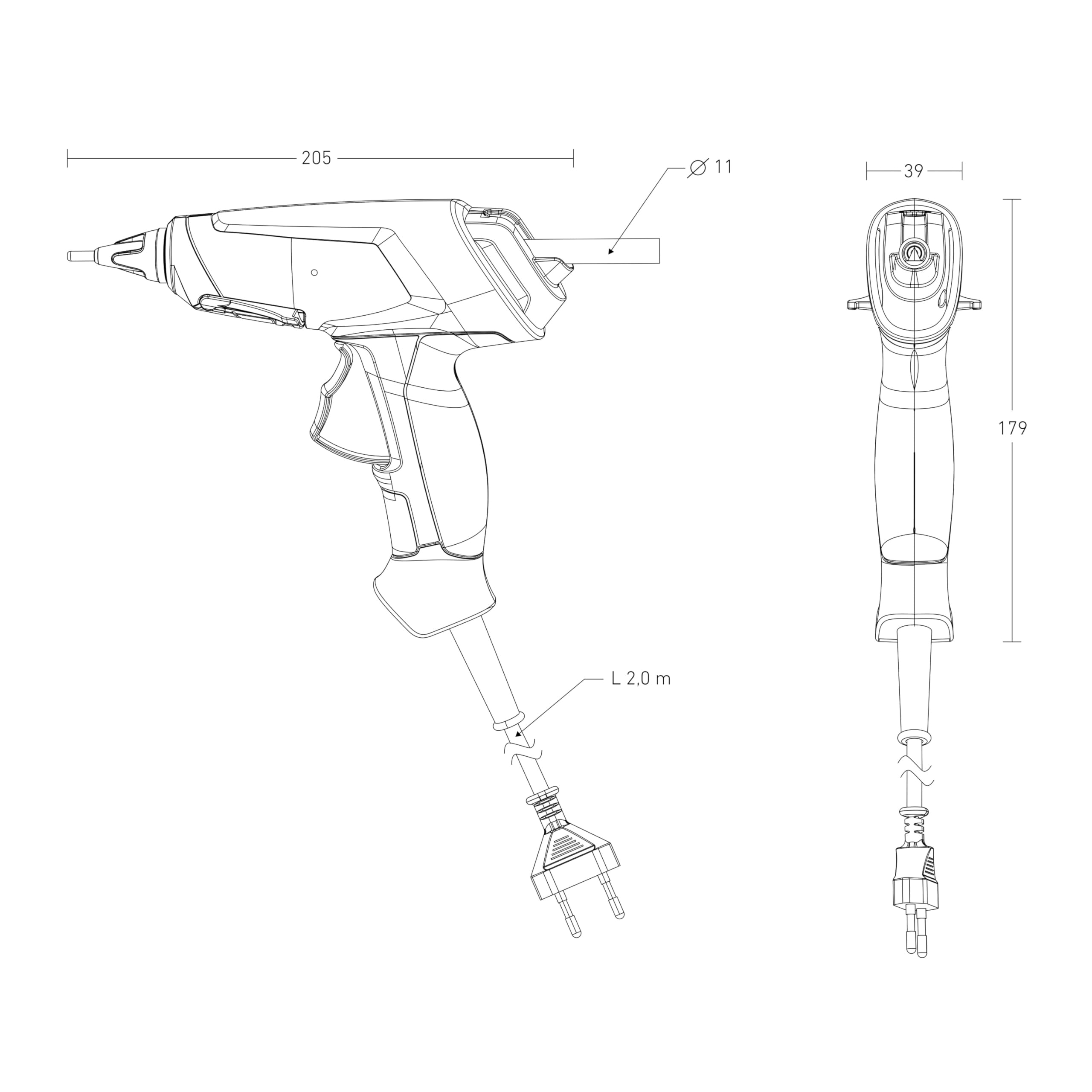 Steinel GlueMatic 3011 Pistola termofusible, incluye barritas de adhesivo termofusibles con un diámetro de Ø 11 mm y boquilla intercambiable, ideal para reparaciones y manualidades