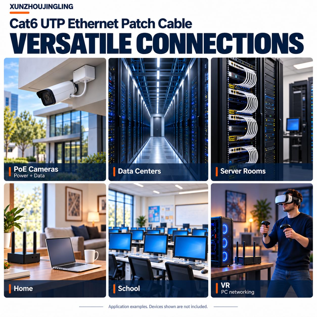 Cat6 Ethernet Cable 40ft, PoE++ RJ45 for Outdoor IP Camera & NVR