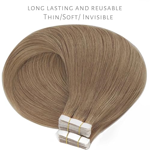 Vista 177 de Lacer Extensiones de cabello humano con cinta adhesiva, 20 pulgadas, color negro natural, 100% virgen, extensiones de cabello humano de doble cara
