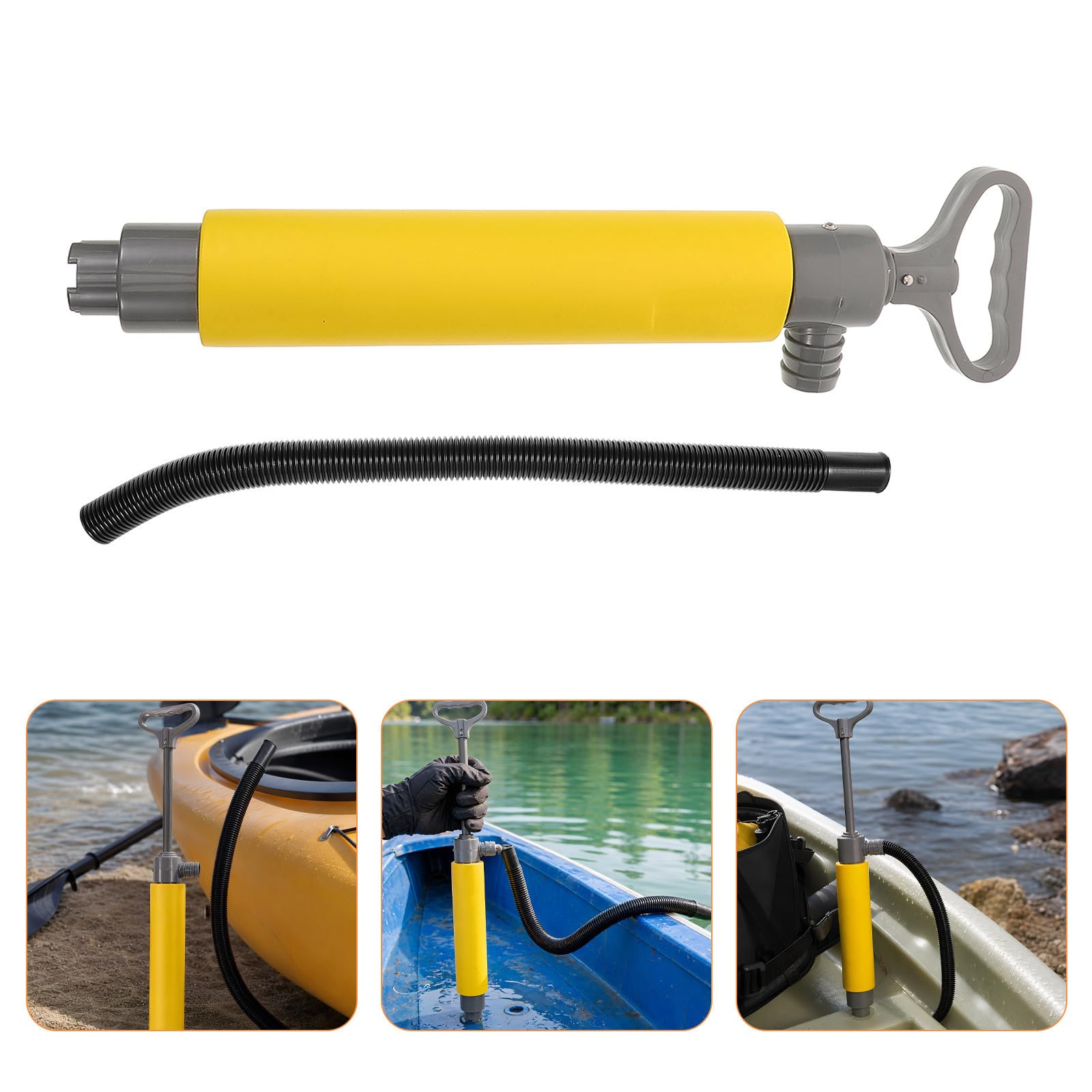 Cabilock 2 Stück Manuelle Bilgenpumpe für Boot, Kajak und Kanu, Gelb,