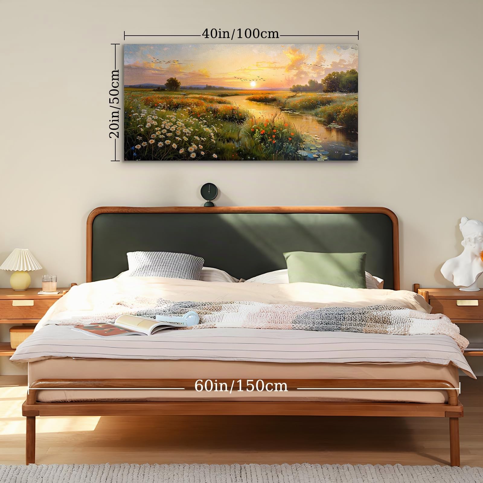 hyidecorart Tableau Decoration Murale Fleurs Moderne Salon 50x100 cm