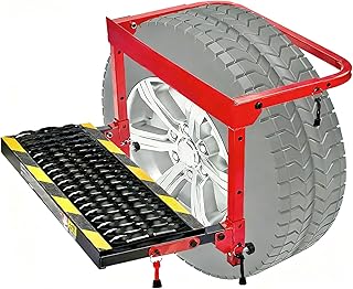 Upgraded Tire Step for Truck,SUV,RV- Heavy Duty 350lbs Capacity,Adjustable and Folding Steel Tough Step,Non-Slip