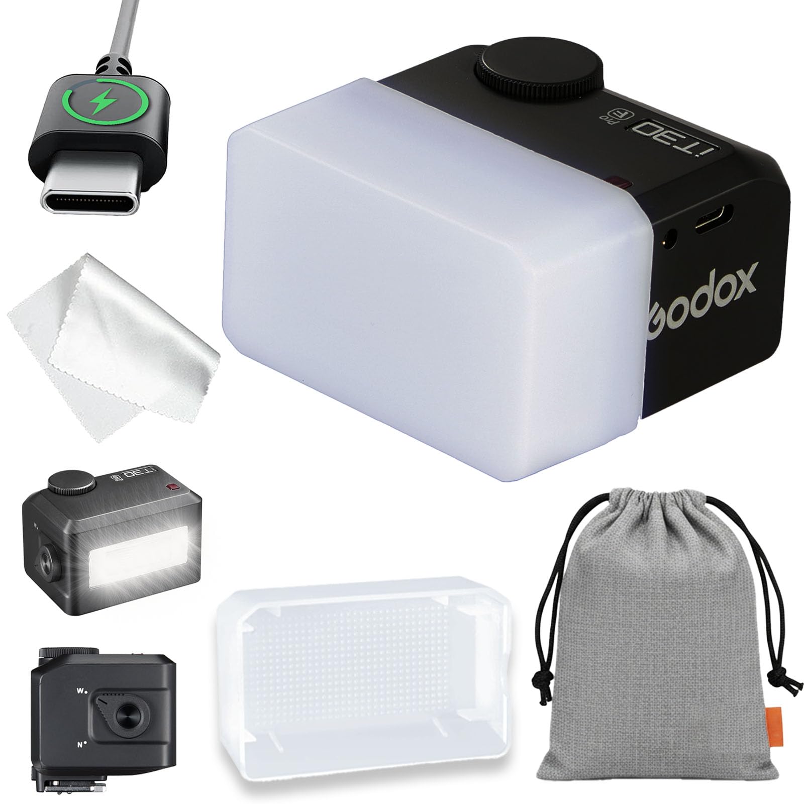 Godox iT30pro F TTL Mini Flash with Diffuser - GODOX iT30 Pro F for Fuji - GoDOx IT30 Pro for Fujifilm GodOX TTL Flash, Wireless Master & Receiver,