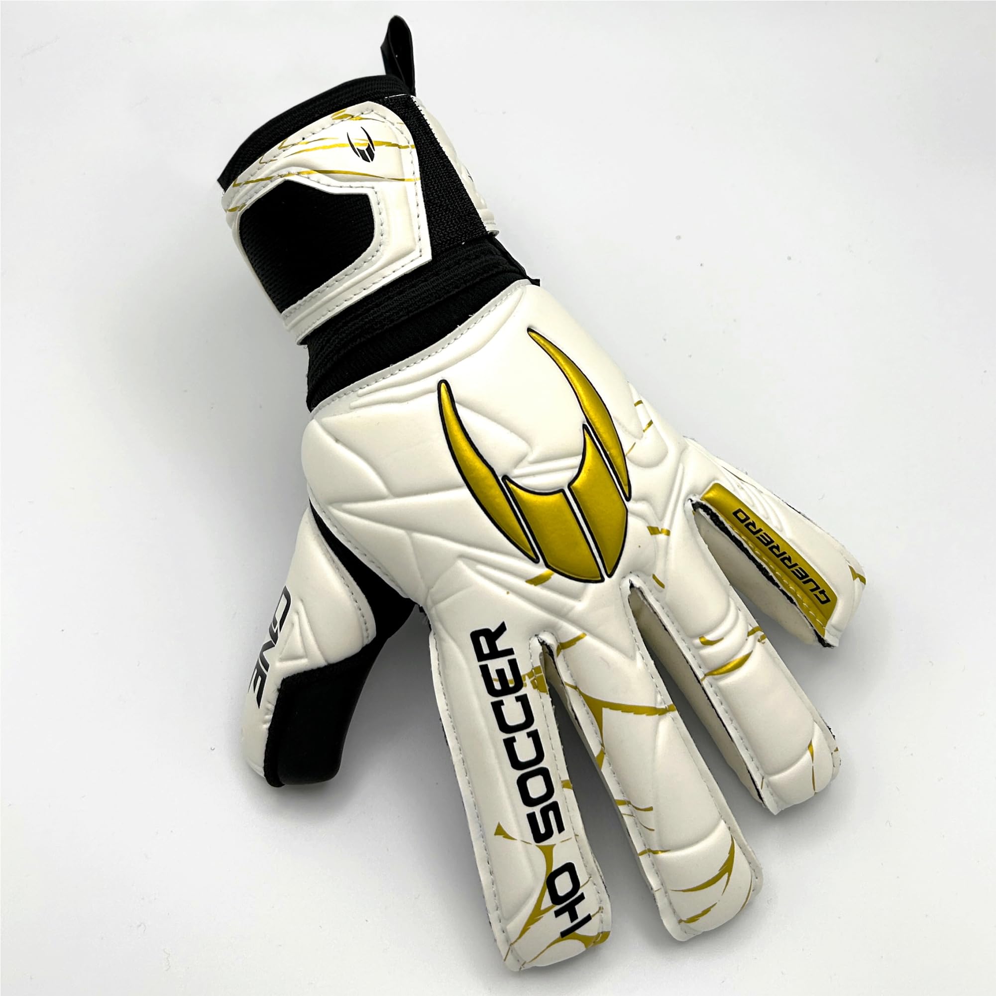HO Soccer Guerrero One NG Golden Team, Guantes Portero, Unisex Niño, Blanco/Dorado, 6