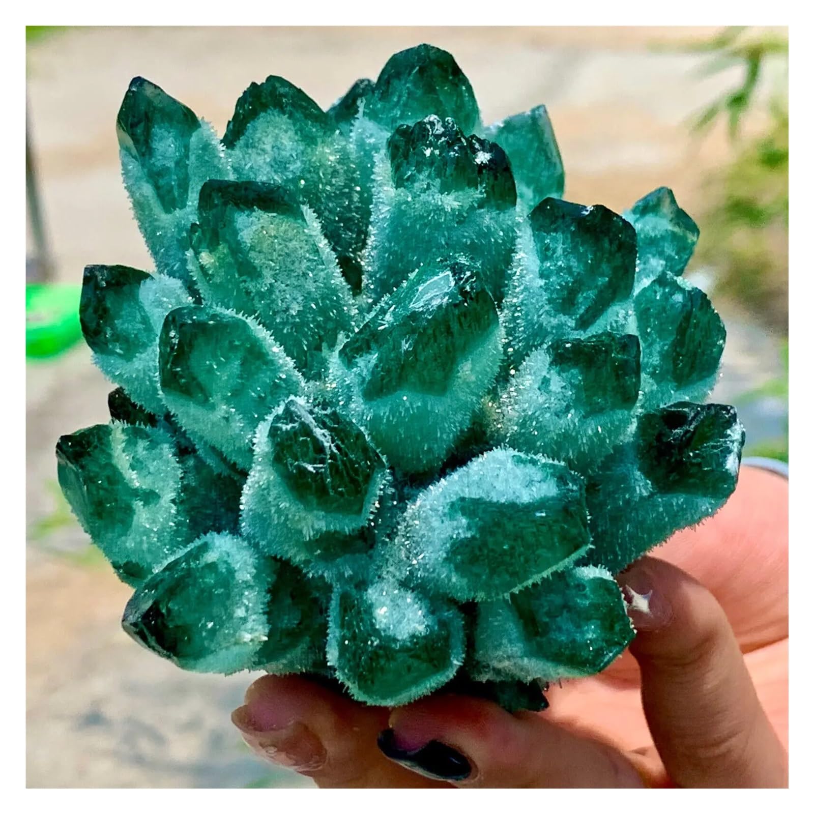 Quartz tibétain vert en amas de 900g pour harmonisation énergétique