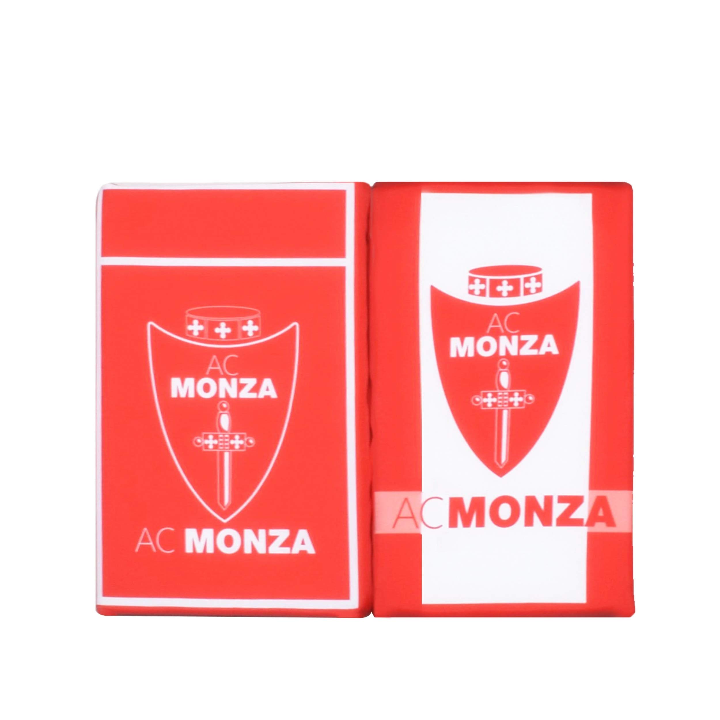 AC Monza Cuscino a Libro da Stadio Nuovo, sfondo Rosso con striscia Bianca, Unisex-Adulto, Logo Rosso/Bianco, Taglia Unica