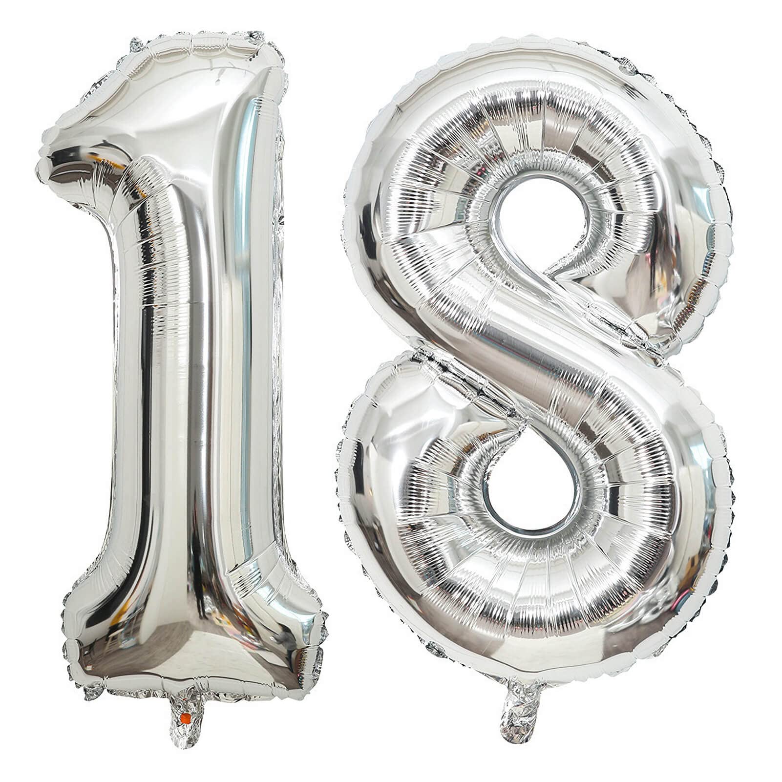 40 Inch Silver 18 Number Balloons Giant 18 Balloons Silver Birthday 18 Balloons 18th Birthday Anniversary Party Decorations Supplies