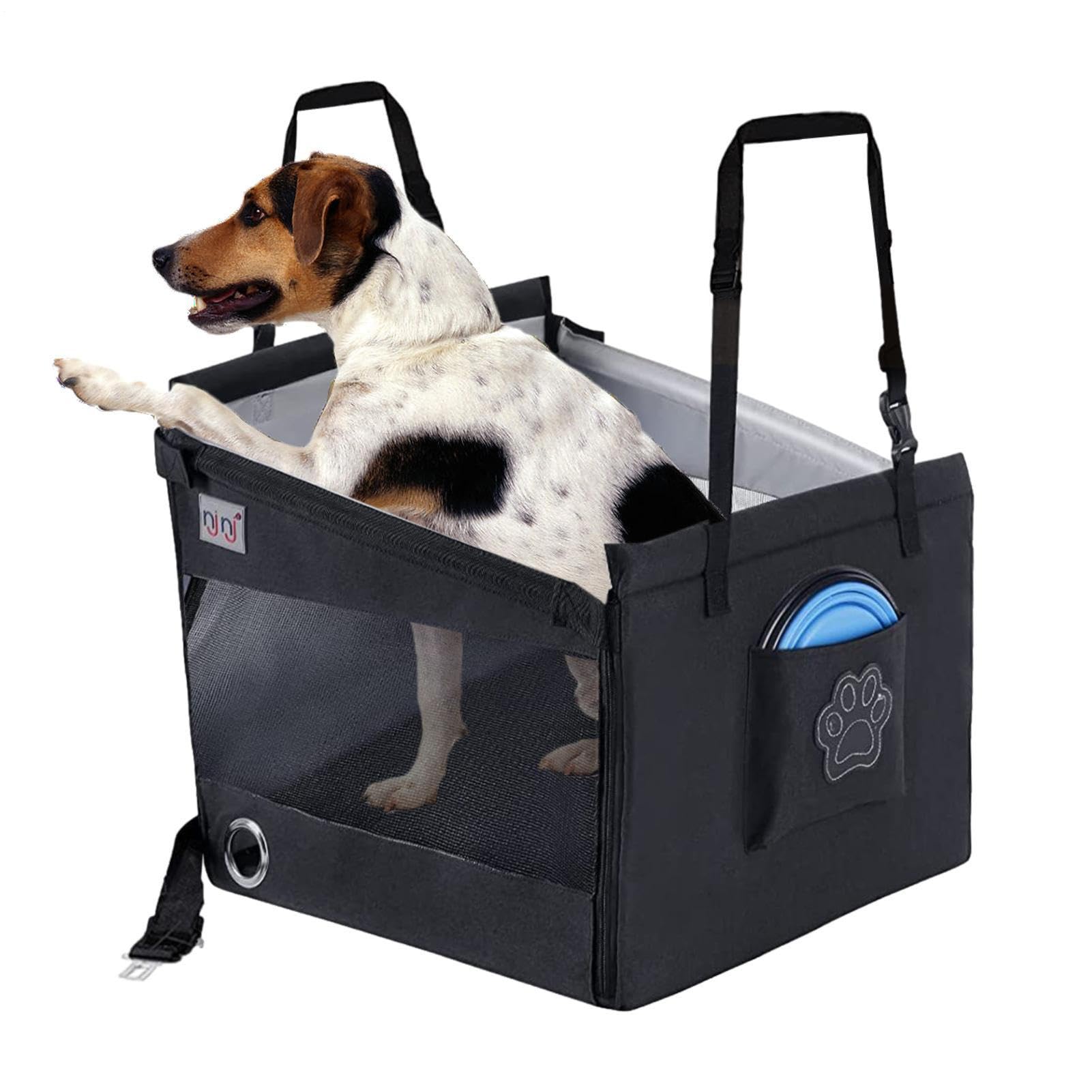 Autositz für Hunde Atmungsaktives Automobil-Welpennest | Pet Travel Bed Safety Auto Seat für kleine mittelgroße Hunde bis zu 44 Pfund, Hundezubehör