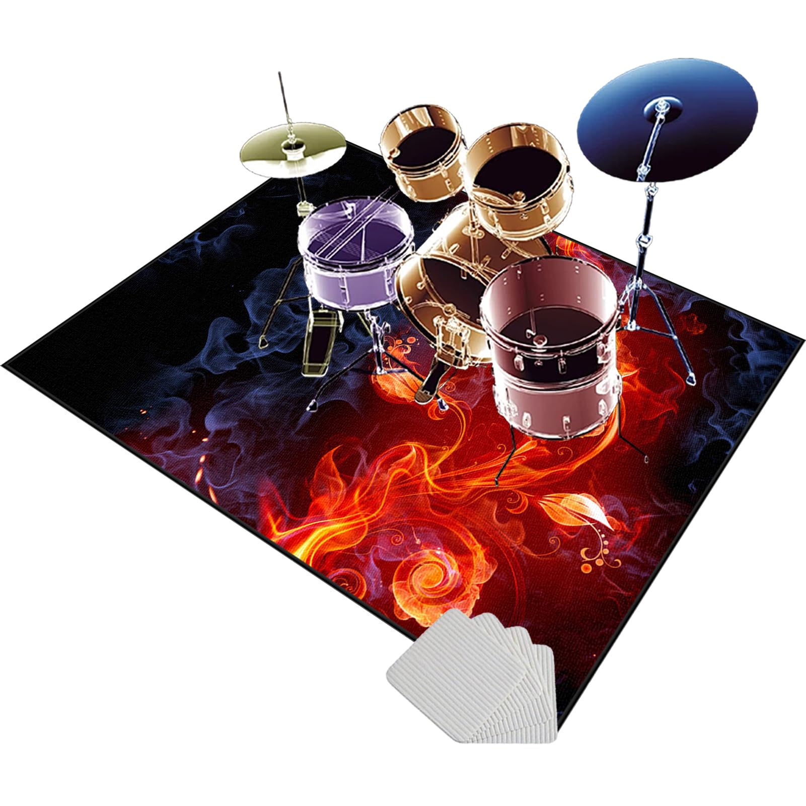 180 x 140 cm Elektrisches Schlagzeug Teppich, Schlagzeugteppich Drum Teppich, Professionelles rechteckiges Schallschutz Trommelmatte, Trommelteppich für Studio, Wohnung, Music Carpet Innen und Außen