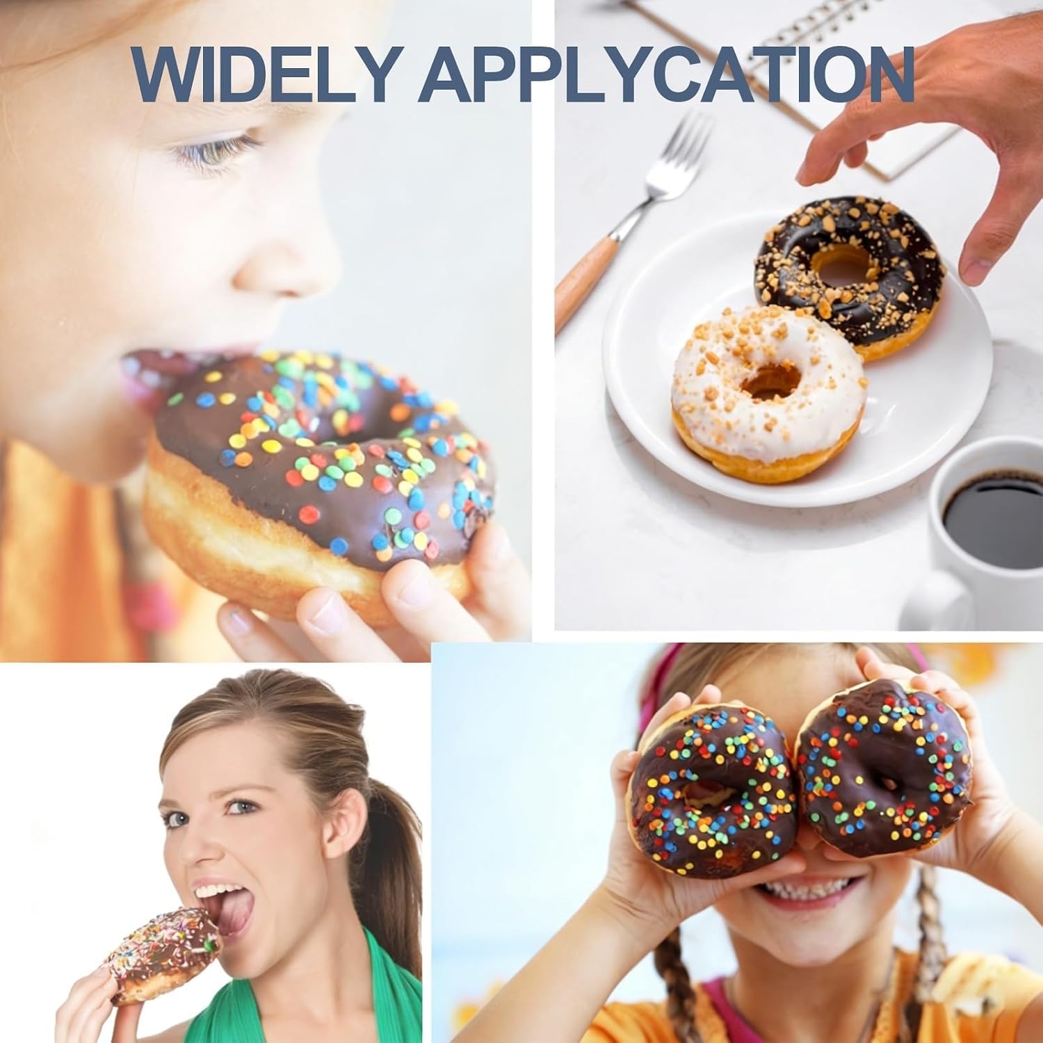 Electric Mini Donut Maker, 1400W Double-Sided Heating Doughnut Baker Machine, Makes 16 Mini Donuts, Non-Stick Snack Maker for Breakfast and Desserts, Auto Temp Control