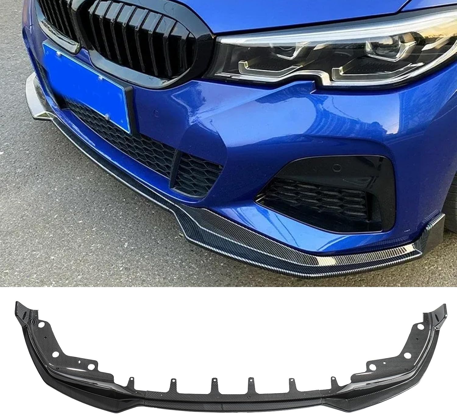 Carbon Fiber Front Bumper Lip Compatible with 3 Series G20 2019-2022, Splitter Spoiler Diffuser Protector Wing Body Kit for BMW 330i 2019-2022, M340i/M340i xDrive 2020-2022
