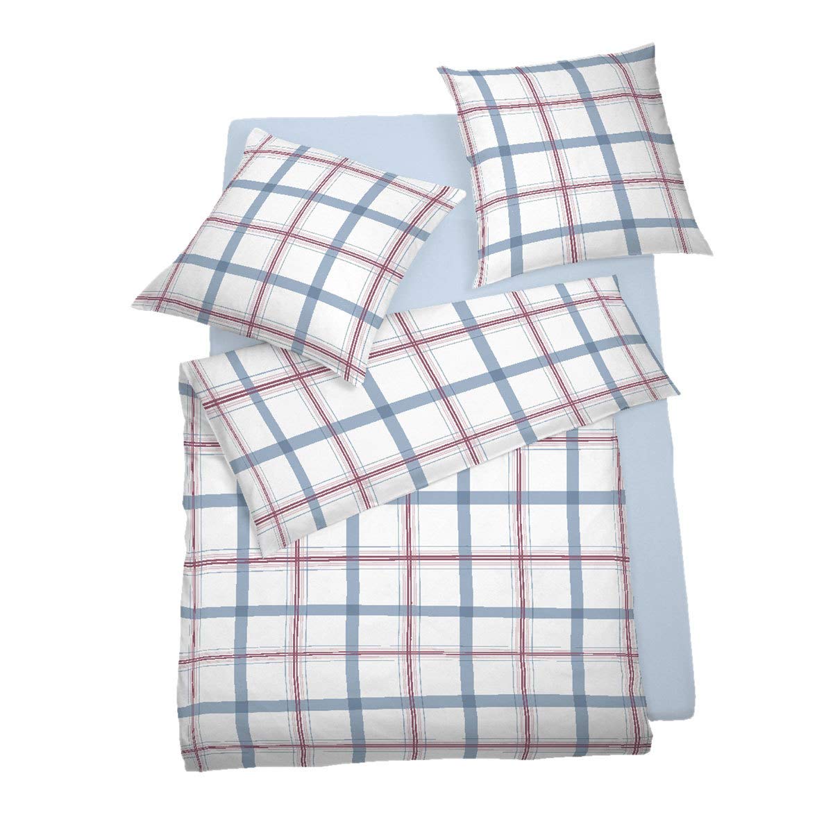 schlafgut Edel Seersucker - Biancheria da letto Vale Adria 1 copripiumino 135 x 200 cm + 1 federa 80 x 80 cm