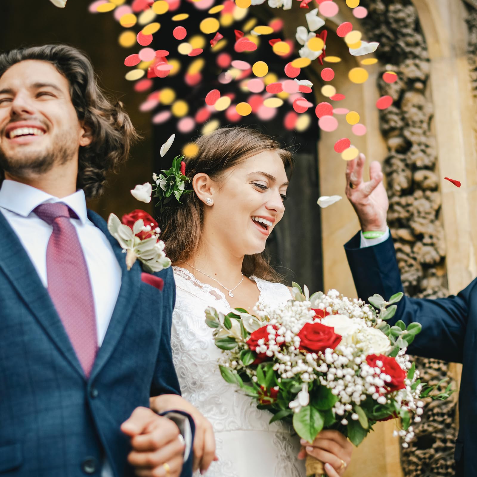 sourcing map Konfetti-Popper für Hochzeit, Papier-Konfetti, Happy Birthday, Tischstreuung, Konfetti-Punkte für Geburtstag, Abschlussfeier, Weihnachten, Partyzubehör, Dekorationen, 20,3 cm, Rot, 8