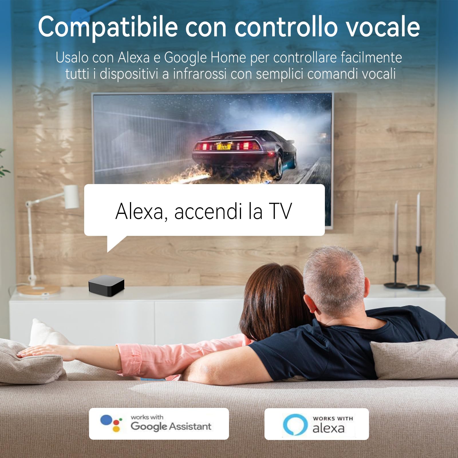 Control Remoto Inteligente Universal WiFi, Hub para Casa Inteligente, Dispositivo IR (Infrarrojo) Que Puede Controlar TV y Aire Acondicionado, Compatible con Alexa, Google Home.