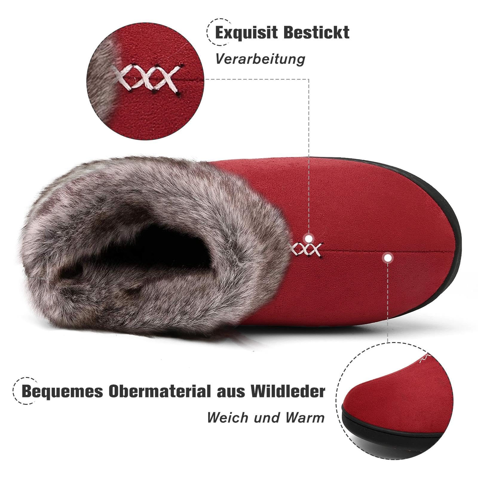 Mishansha Ciabatte Donna Invernali Peluche Pantofole Schiuma di Memoria Gr.36-43