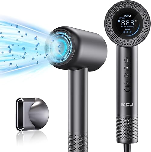 Secador de pelo iónico con módulo de cuidado del cabello, secador de pelo profesional de alta velocidad, 110, 000 rpm, secado rápido
