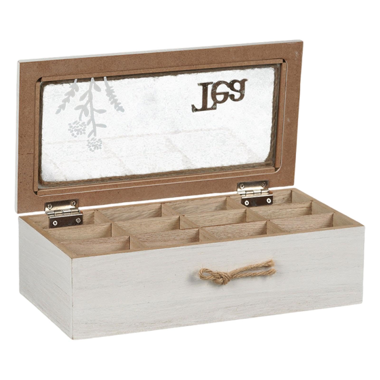 Amagogo Boîte de Rangement pour sachets de thé à 12 Compartiments, Organisateur de thé Multifonctionnel et Pratique en Bois de qualité supérieure pour la