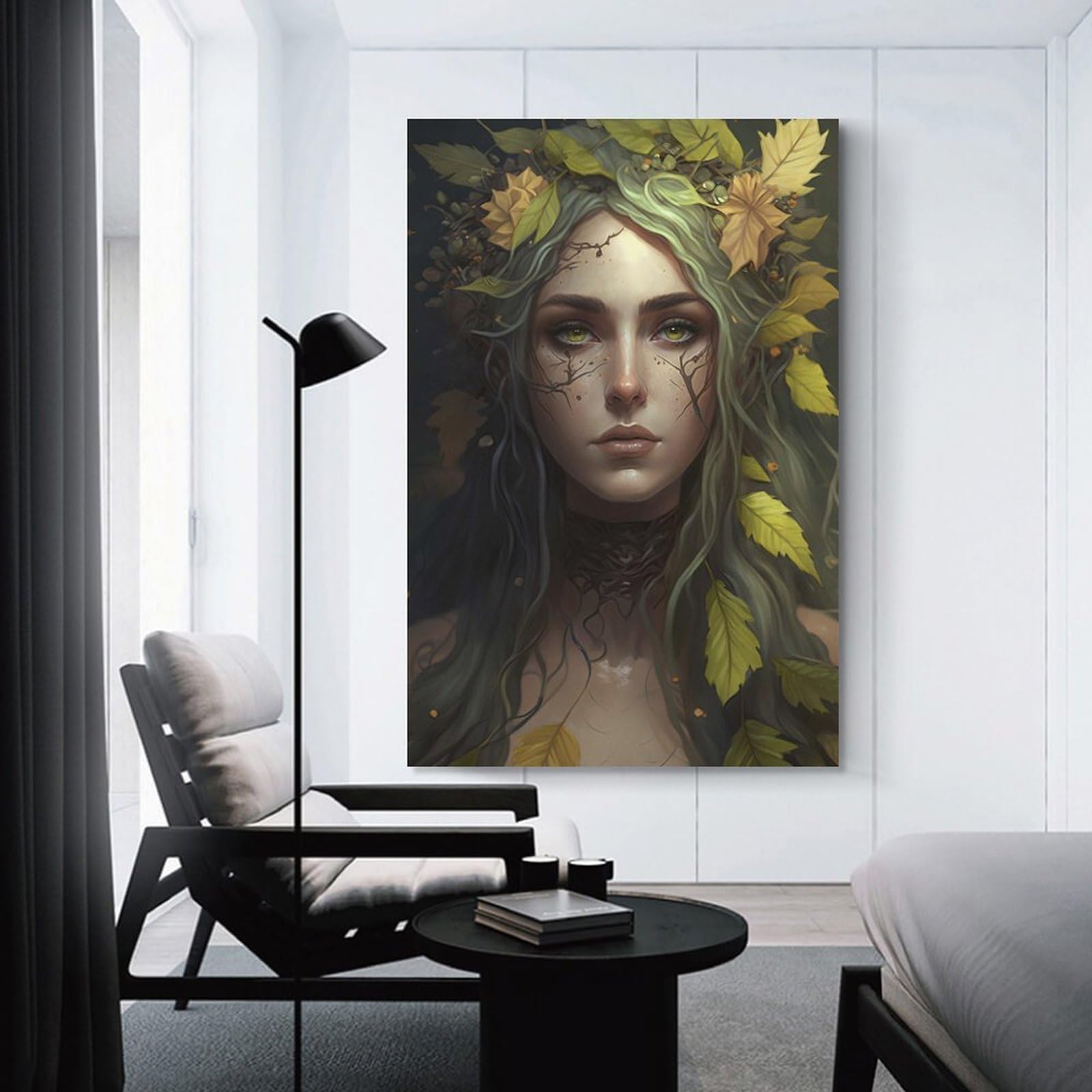 Junmoney Unframe-Forest Nymph Portrait Forest Nymph Portrait Canvas Art Print 20X30inch(50X75cm), For Work Areas, Reading Rooms Or Studios, Canvas Wall Decor For Creative Rooms