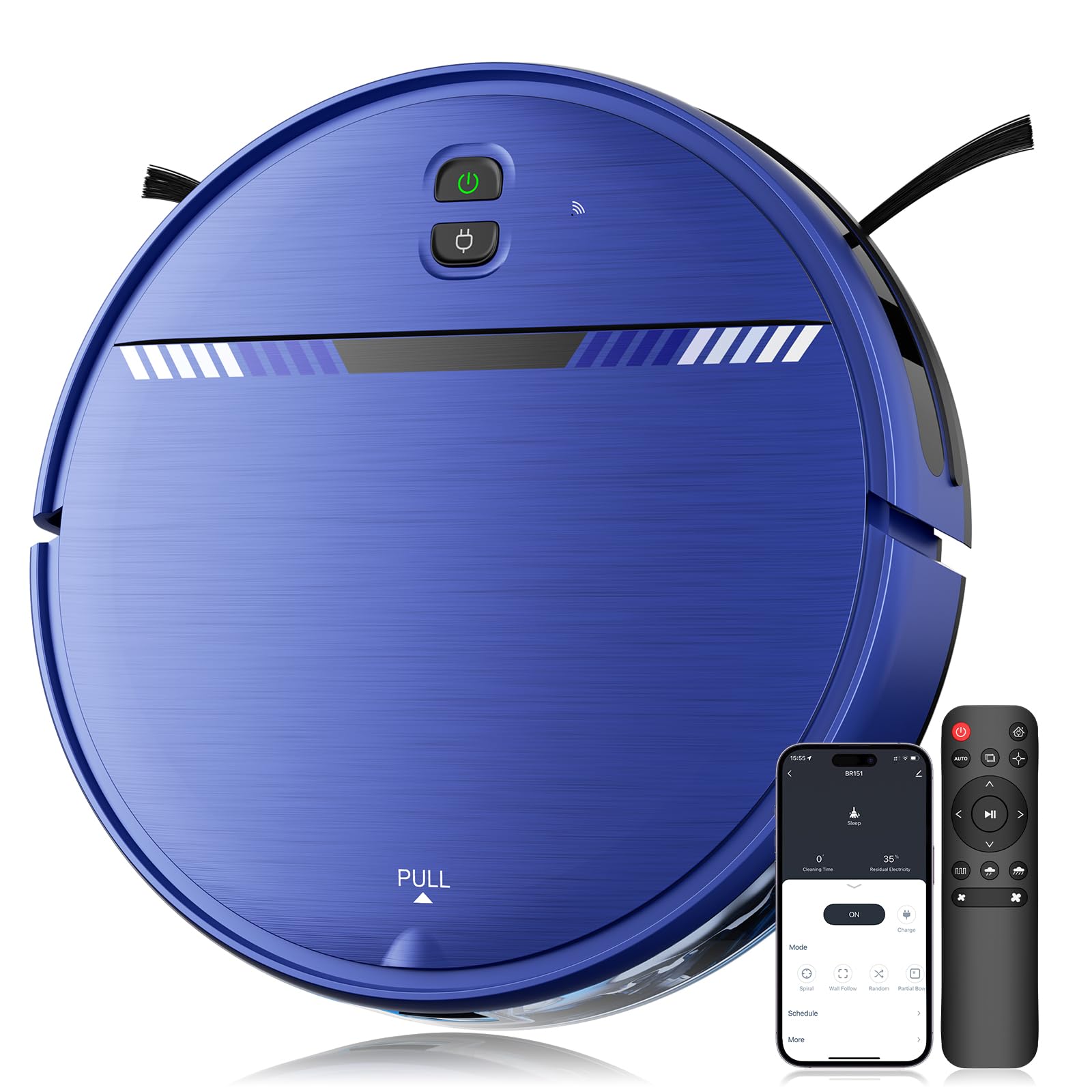 Photo 1 of MANVN Robot Vacuum and Mop Combo for Pet Hair, Robotic Vacuum for Hard Floors and Carpets, 2.87'' Ultra-Slim, with 3D Obstacle Avoidance, Wi-Fi/App/Voice Controlled, Self-Charging