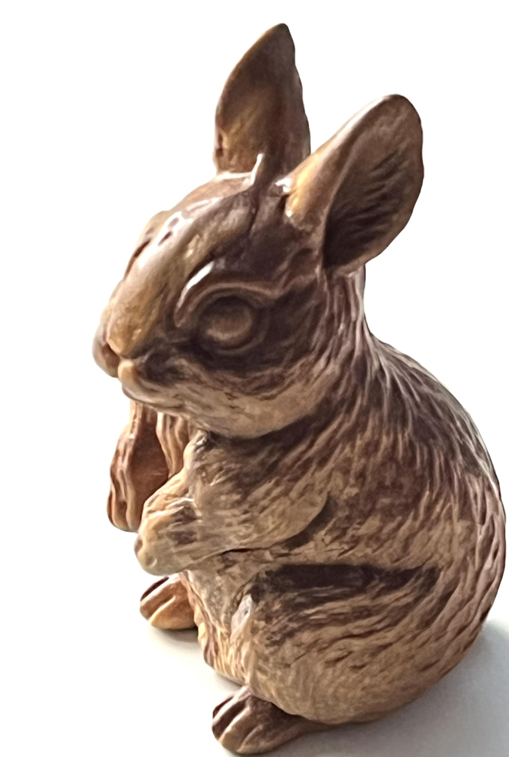 ARTCORE, Hand Carved Wooden Carving, Standing Rabbit,NETSUKE, Yellow Brown