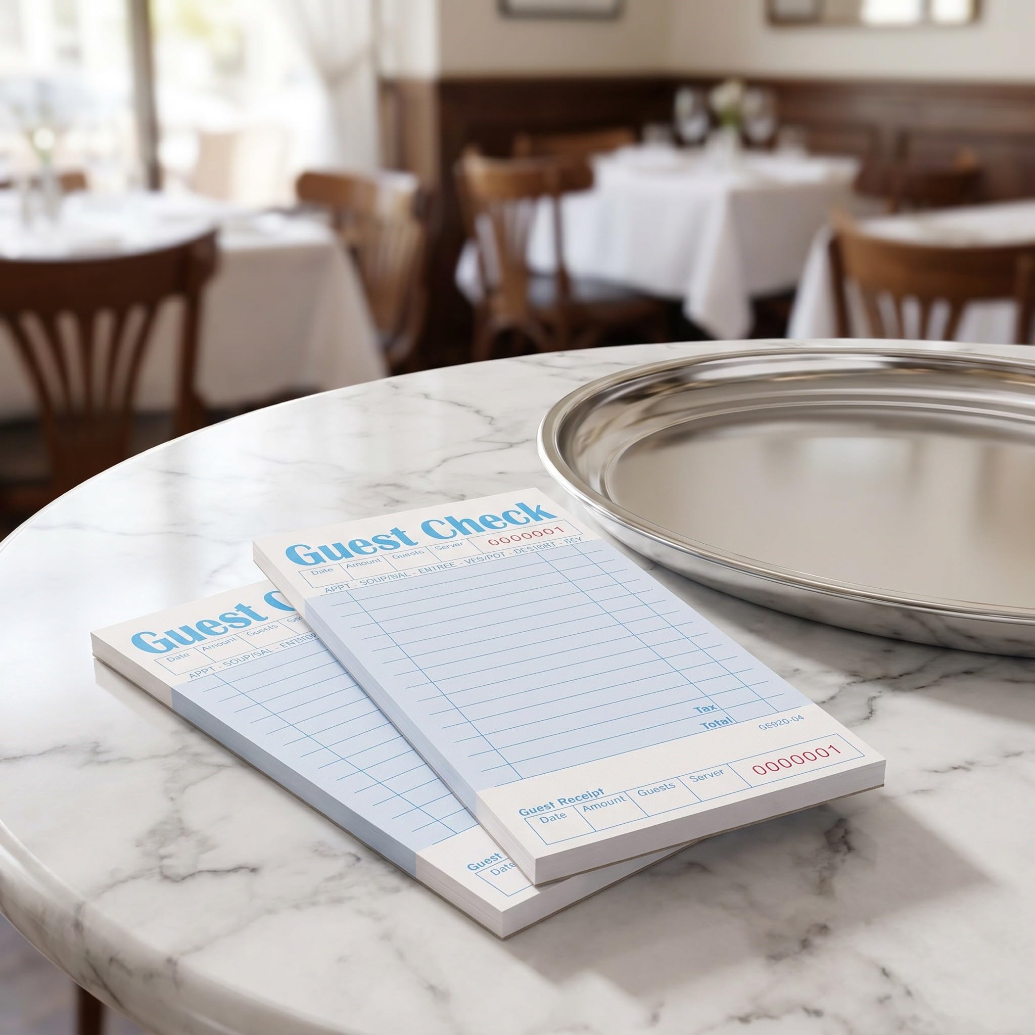 OUNONA Bloc de notas para clientes (paquete de 10), cuaderno para pedidos de de restaurante, libro de tickets de servicio de alimentos, libro de pedidos para camareras para personal de hostelería, 50