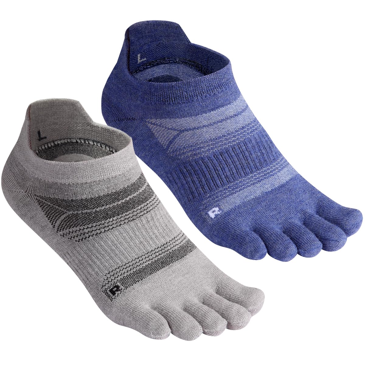 HABITER Merino Wool Toe Socks for Men & Women–50% Merino Wool,No Show,Lightweight,Arch Support Hiking Socks,Running,Long Walk