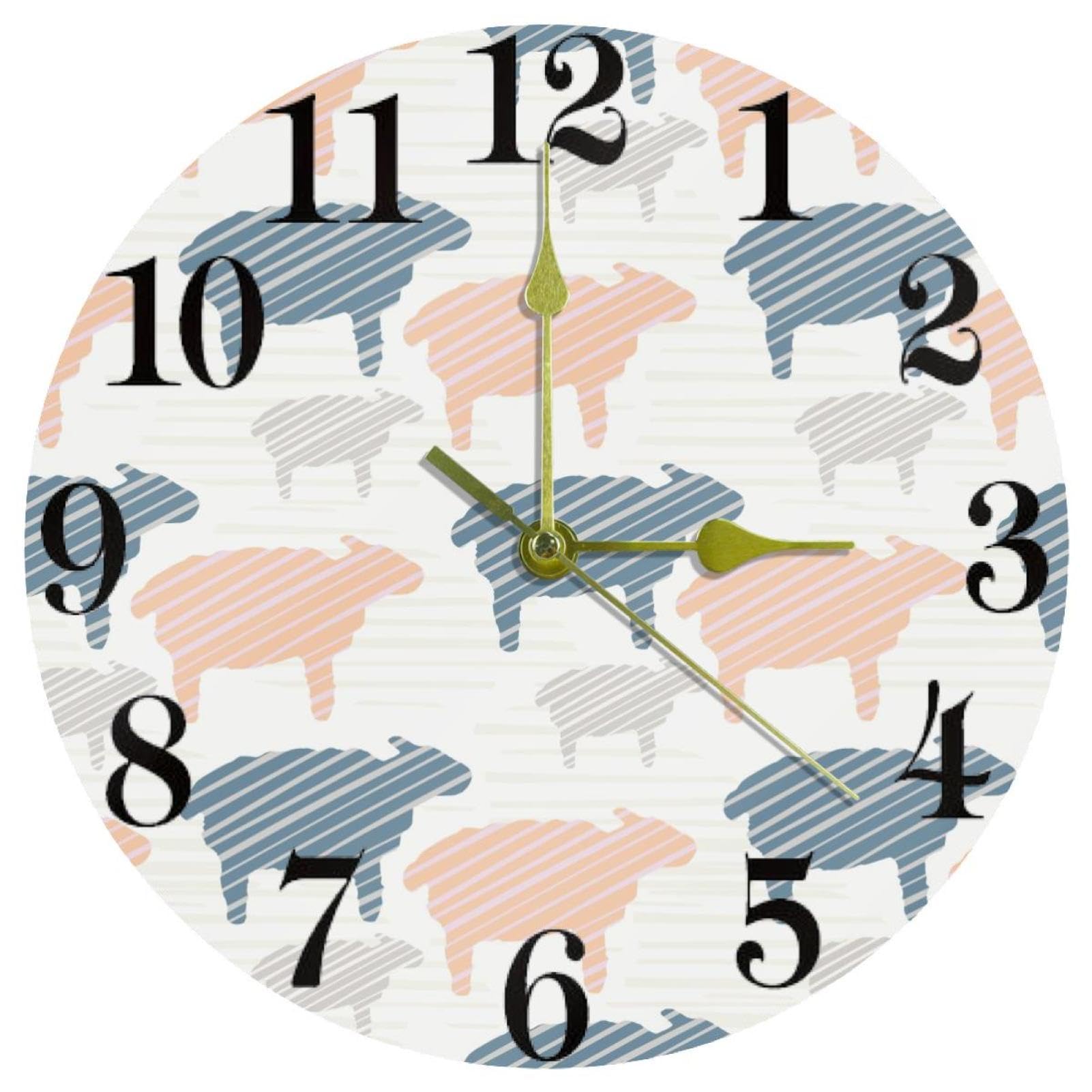 Horloge murale ronde pastel pour cuisine et bureau au style épuré