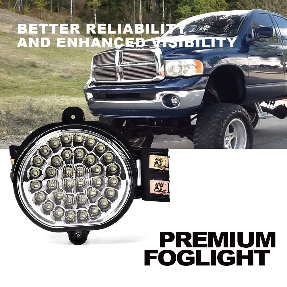 CNNELL LED Fog lights Compatible with Dodge Ram 1500 2002-2008/ Fit Dodge Ram 2500 3500 2003-2009
