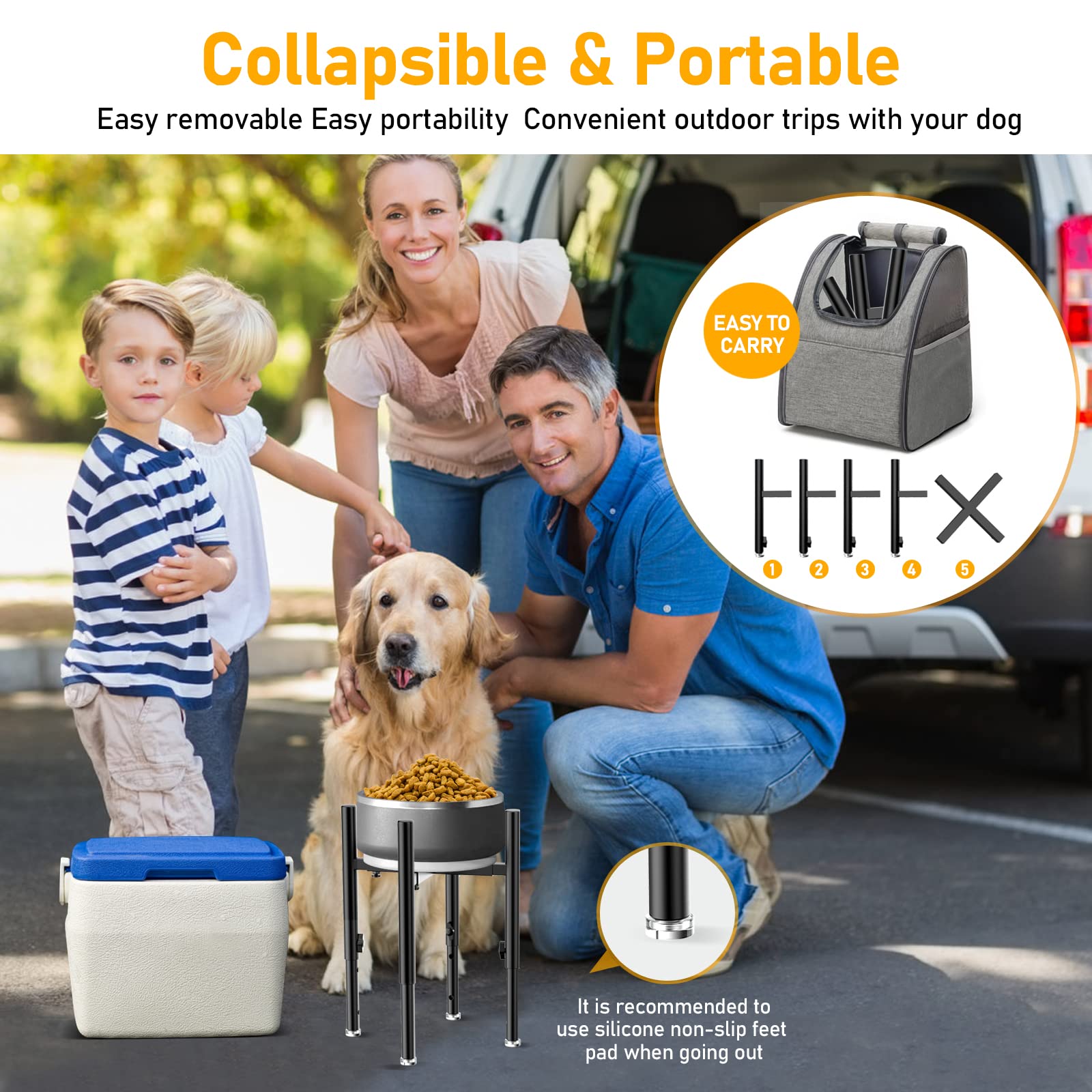 Support de gamelle d'eau pour chien (Noir)
