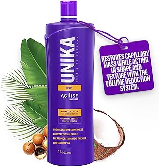 UNIKA Hair Straightening Cream, Brazilian Blowout Products, Formaldehyde-Free Hair Straightener Cream, Smoothing for Straight Hair, Straightening Hair Products, Ojon Oil - 33.8 fl oz / 1L