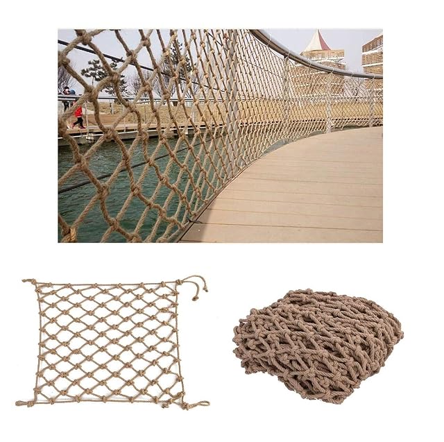 Red de Seguridad para Barandas Exteriores, Valla de Cuerda de Cáñamo, Decoración de Jardín