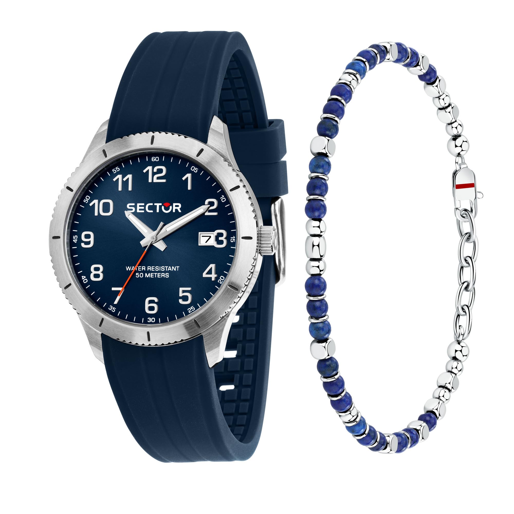 Sector No Limits Orologio Uomo, Tempo, Data, Analogico, Cinturino in Acciaio, Collezione 270 Special Pack con bracciale - R3251578018