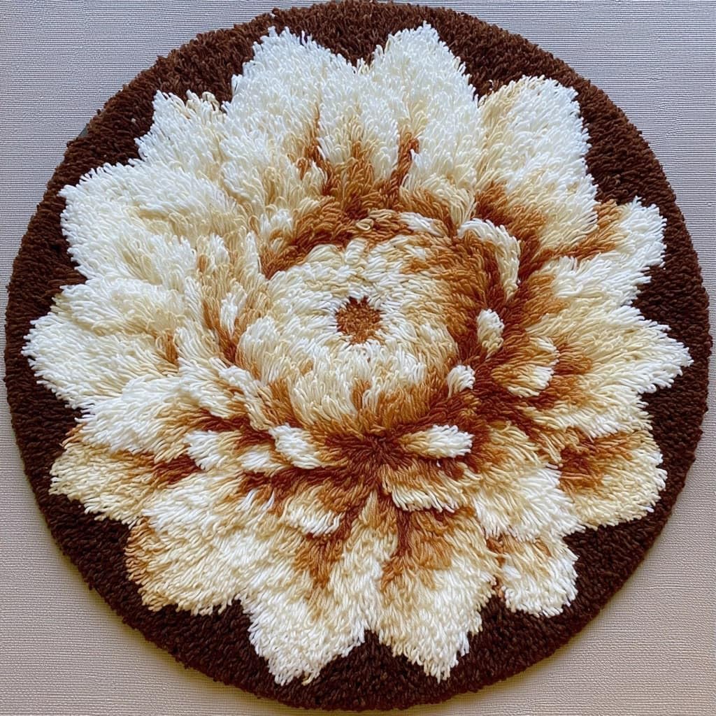 AMBATTERY Latch Hook Rug Kit Latch Hook Kits,Chrysanthemum Flowers