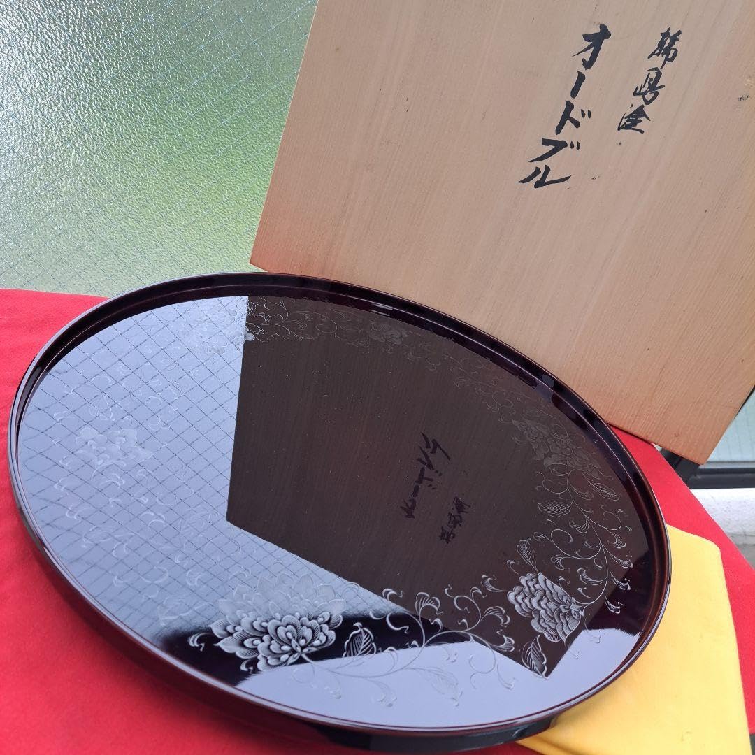 Amazon.co.jp: 輪島塗 五島屋謹製 尺3サイズ オードブル皿布着本堅地 