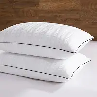 downluxe Almofadas de plumas de ganso – Almofadas de penas da coleção de hotel para dorminhocos nas costas, estômago ou de lado, travesseiros de plumas King Size conjunto de 2 (50,8 cm x 91,4 cm)