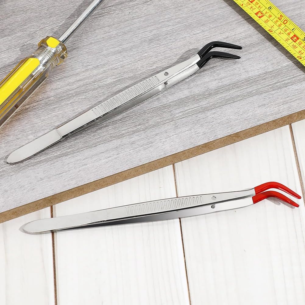 Lot De 2 Pinces à Épiler Artisanales Avec Embouts Caoutchouc - Uxcell - PVC Noir