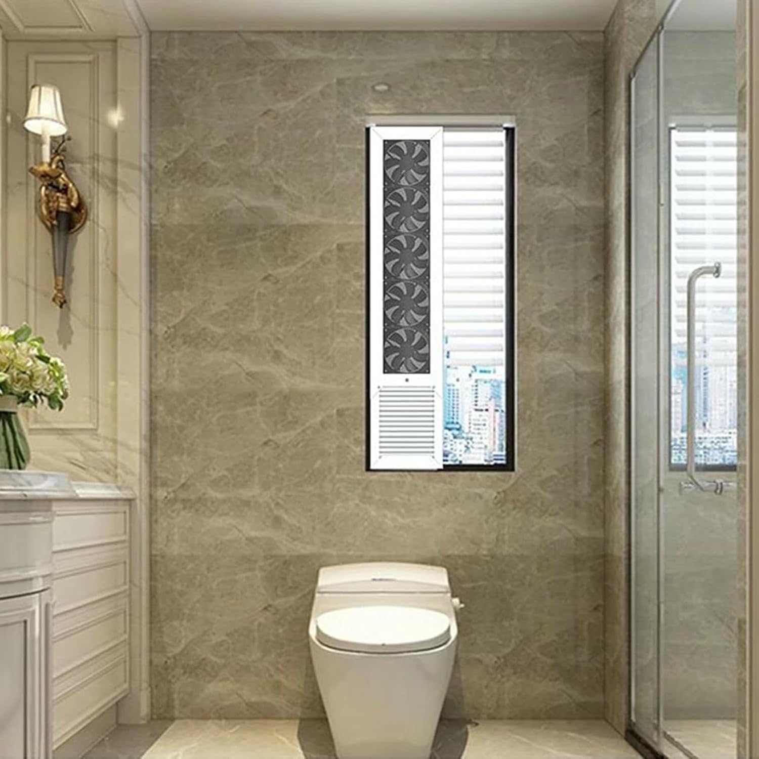 Telescopic Vertical Window Fan 35-155cm Optional, Punch-Free Window Exhaust Fan for Home, Bedroom, Kitchen, Stepless Speed Control-1pcs