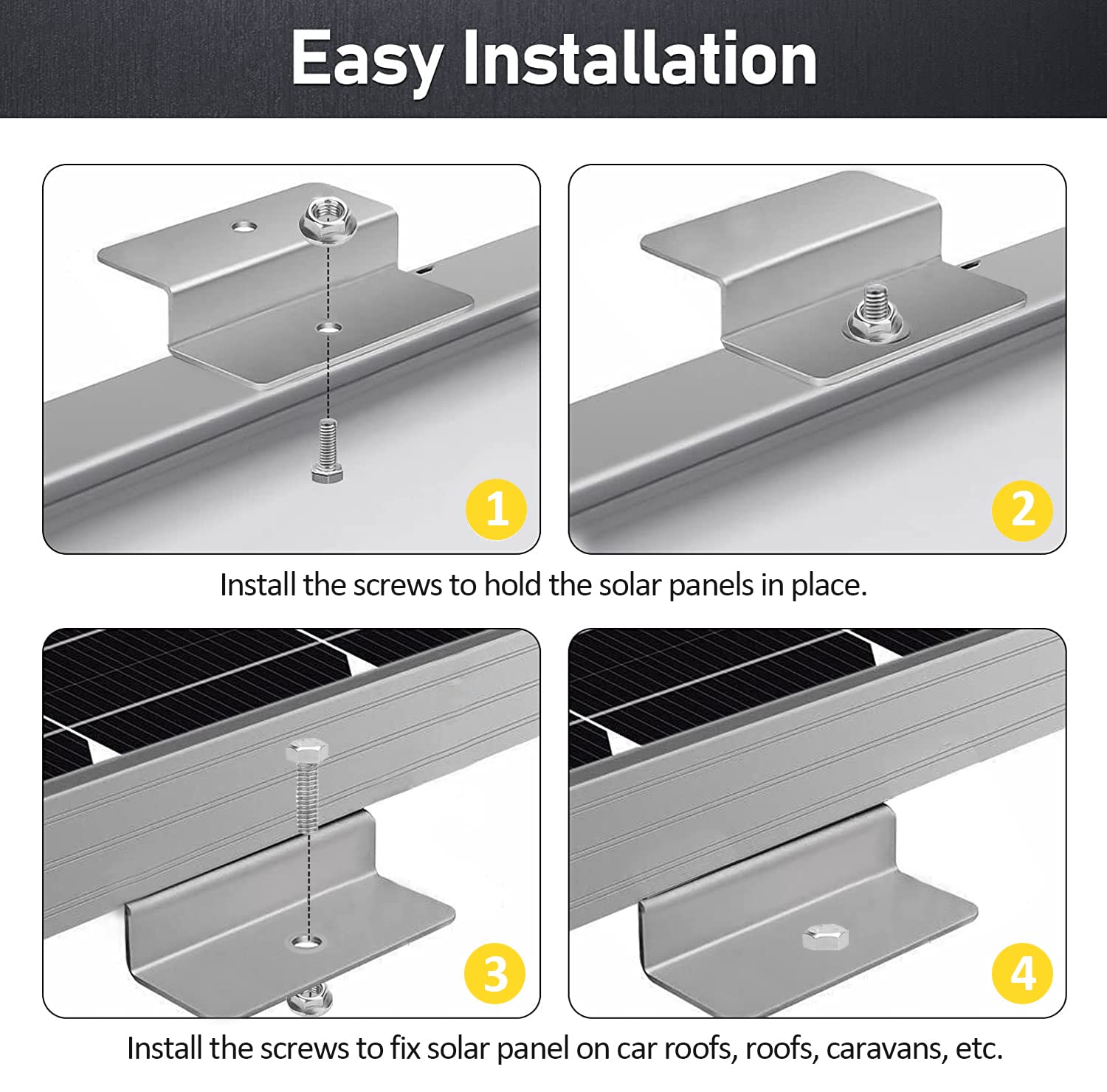 PANNELLO DI MONTAGGIO modulo solare supporto fissaggio tetto camper set