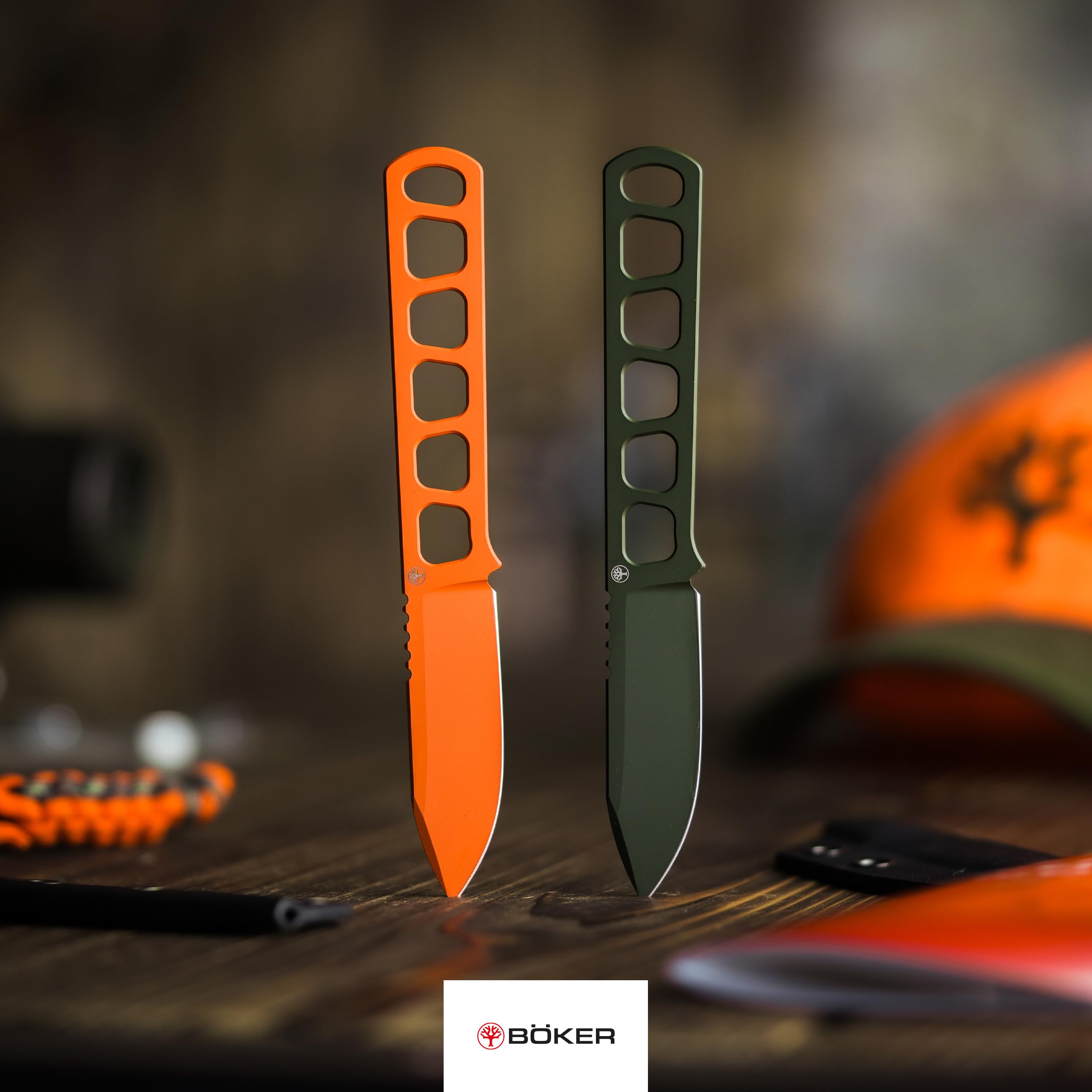 BÖKER GERMANY® BFF Packlite All Orange - ultraleichtes 42a konformes Neck Knife mit MagnaCut Klinge - feststehendes Jagdmesser in Signalorange mit Kydex-Scheide & Kugelkette für Revier & Outdoor
