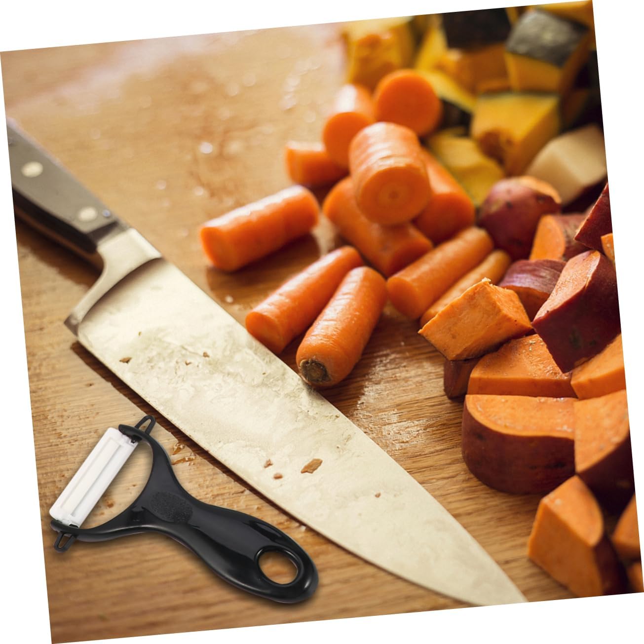 PRETYZOOM 1 Set Non Slip Handle Ceramic Knives with Peeler for Effortless Vegetable and Fruit Cutting Lightweight Kitchen Cutlery for Home Use Handle for Daily Meal Prep