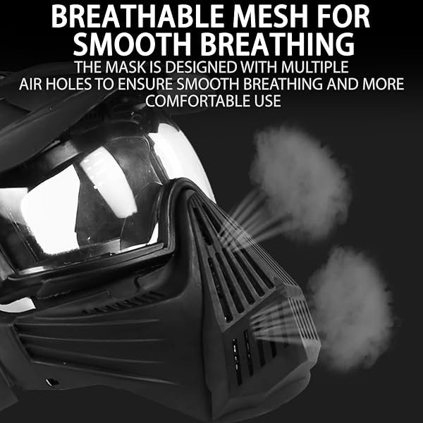 Maschere tattiche per paintball airsoft integrale per caccia BB, CS Game Tactical Gear antiurto con occhiali, attività all'aperto - 3
