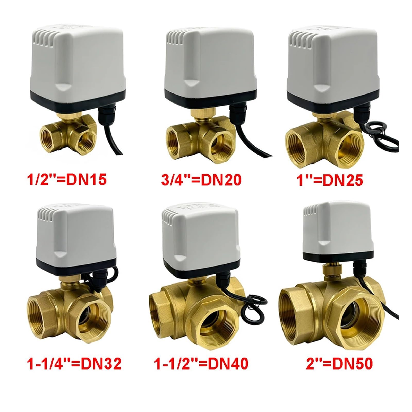 1PCS 1/2 '' 3/4 '' 1 '' 1-1/4 '' IP65 Valvola a Sfera elettrica in Ottone Impermeabile 3 Linee 2 Controllo T-Type valvola a Sfera elettrica a Tre Vie(T Type-24vdc-cr02,0.75 inch)